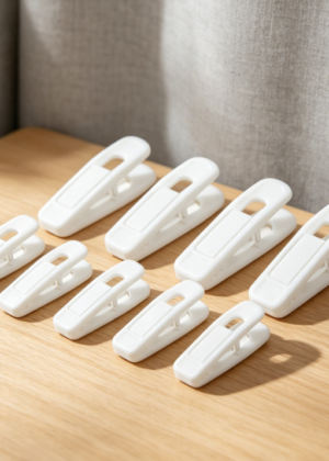 20 Pieces Non Mark Flocked Clothes Hanger Clips, Soft Texture Practical Clips for Various Fabrics Storage