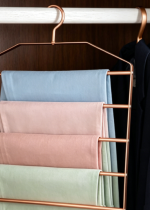 Pack of 50: 5-in-1 Pants Hangers — Clothing Hanging Racks, Multi-Tier Storage Organizers, Closet Organizers (Aluminum Alloy)