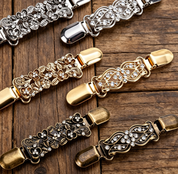 6 Pieces Clothing Cinch Clips, Vintage Style Waist and Dress Tightening Clips for Daily Outfits